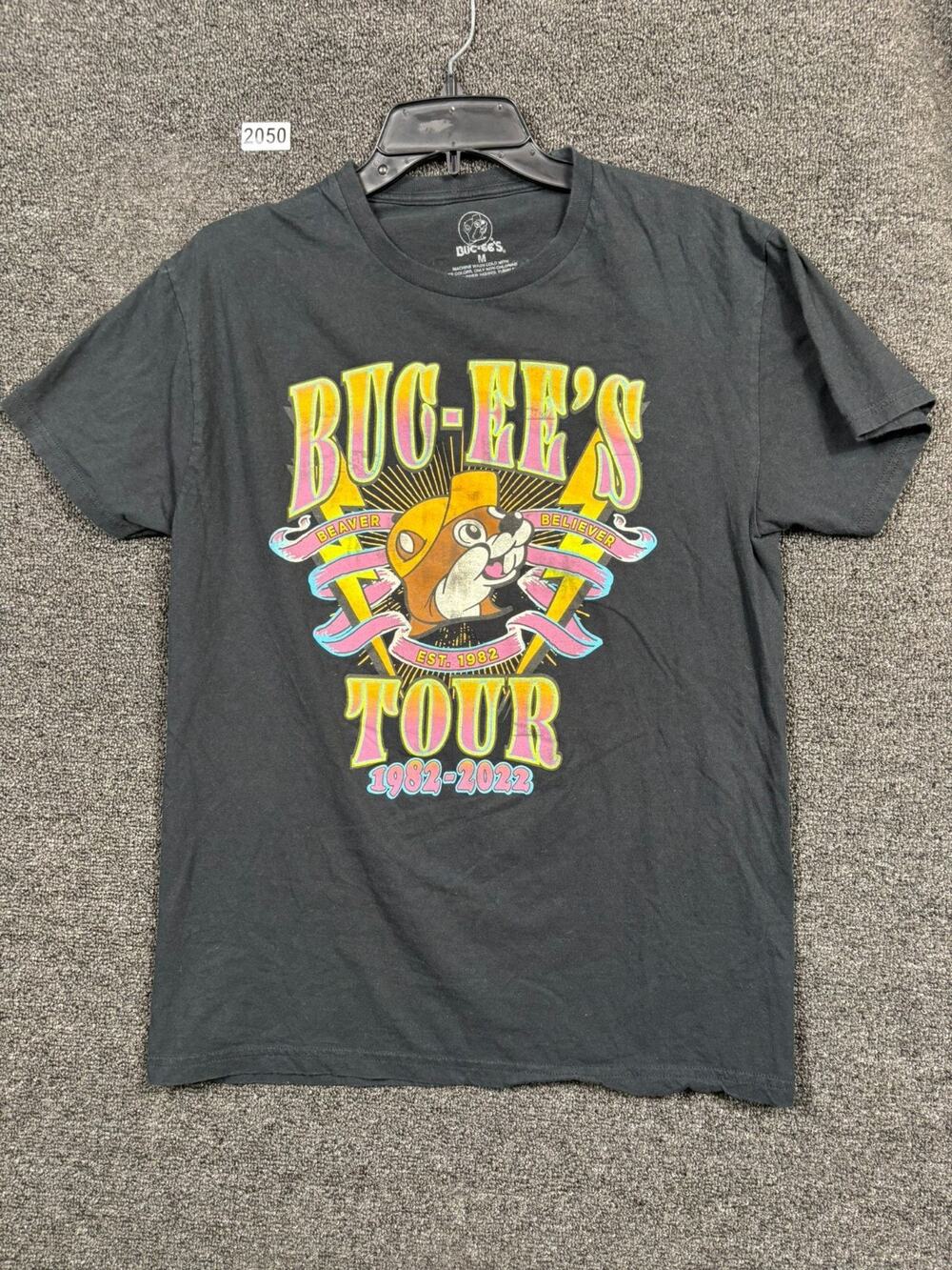 Buc-ee's Tour Beaver Believer T-Shirt Men's Size M Black Short Sleeve Cotton